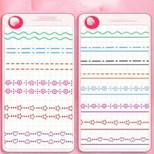 6 支创意 6 色波浪花卉荧光笔，适用于子弹日记、DIY