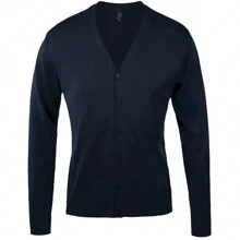 SOLS Mens Golden V Neck Cardigan (N/A) - Navy Blue - View 1