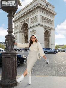 Women Denim Skirts - Beige - View 5