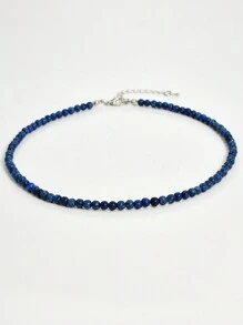 Collar de cadena de clavícula de estilo Y2K con piedra natural de aquamarina, joyería de collar de cuentas de topacio de 4 mm de colores, adecuado para uso diario y conjuntos