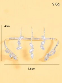 STONEFANS 1pc New Geometric Cubic Zirconia Bracelet, Adjustable Bangle For Women INs Style Hand Jewelry