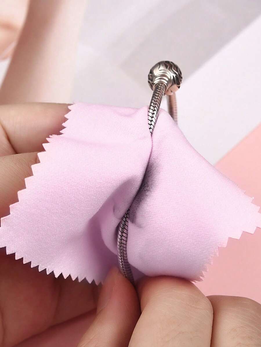 10pcs/50pcs/Set Of Sterling Silver Color Cleaning Cloth Polishing Cloth Soft Clean Wipe Wiping Cloth Of Silver Gold Jewelry Tools - Pink - View 1