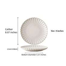 8 Inch/10 Inch Round Vintage Porcelain Plate, Family Breakfast Plate, Cake And Snack Plate, Cosmetics And Jewelry Storage Plate, Commercial Steak Plate - White Petals - View 8