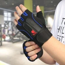 1 Paio di Guanti per allenamento antiscivolo e durevoli con supporto per il polso, design senza dita, adatti per uomo e donna, ideali per fitness, yoga, ciclismo
