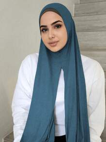 1pc Women's Solid Color Comfortable Stretchy Scarf Hijab Headscarf, Fashionable And Simple, Convenient, Suitable For All Seasons For Abaya Daily Under Cap Veiled Clothes