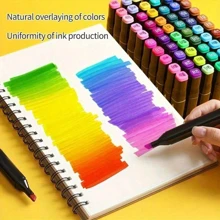 12/24/30/48/168 Color Double Pointed Art Mark Pen, DIY Pen, Ceramic Art Collection, Alcohol Mark Pen, Permanent Alcohol Based Sketching Mark Pen, Comes With Drawing Sketch Box, Black Bucket, Party Collection, Christmas Decoration, Home Decoration (Some Styles/Positions/Patterns Or Colors Are Random, Such As The Letters On The Pen Body!!! Does Not Affect Use) - 24 Colors/set - View 10