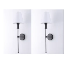 E27/E26 Holder Wall Sconces , Retro Industrial Wall Lamps, Bathroom Vanity Sconces Wall Lighting With White Fabric Shade, Suitable For Bedroom Living Room Corridor Kitchen