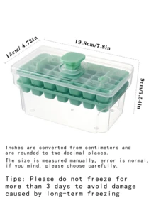 Ice Cube Tray With Lid And Bin, 2 Packs For Freezer, 68Pcs Ice Cube Mold-Green - Green - View 2