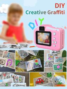 Instant Camera - Cartoon Style Digital Mini Camera, Selfie Camera - Pink - Pink - View 7