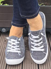 Giày trượt patin thể thao mũi tròn in hình hoa hồng, ngôi sao, đầu lâu thoải mái, thường ngày màu xám cho nữ, phù hợp với mọi mùa - Màu xám đen - Xem 3