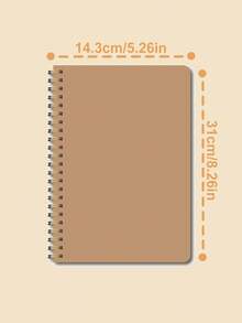 1 pezzo Taccuino a spirale vintage in carta kraft spessa, blocco note con linee a griglia minimalista per studenti, consegna casuale