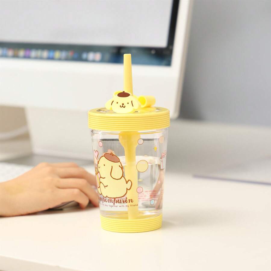 Miniso MINISO Sanrio Characters Pompompurin Colorful Straw Cup Portable