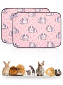 18" X 24" Washable Guinea Pig Cage Pad, Reusable Waterproof Super Absorbent Guinea Pig Pee Pad, Pet Bowl Mat, Small Animal Anti-Slip Mat For Guinea Pigs, Rabbits, Hamsters, Rats - Pink - View 16