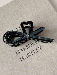 1入/個女士色彩多樣的丙烯酸蝴蝶結髮夾，具有復古時尚和奢華感，適用於髮型編織、防滑和日常佩戴 - D-5339 - 查看 5