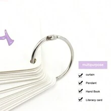 多尺寸活页环扣，可打开金属环扣绑定纸张和卡片 - 銀色 - 查看 2