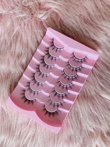 Set de 7 pares de pestañas HongKing, Set de pestañas de visón sintético de 13MM, suaves y con puntas naturales,pestañas pestans extensiones de pestañas - Pestañas Naturales - Ver 3