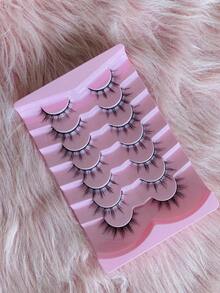 Set de 7 pares de pestañas HongKing, Set de pestañas de visón sintético de 13MM, suaves y con puntas naturales,pestañas pestans extensiones de pestañas - Pestañas Naturales - Ver 2