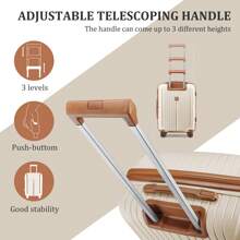 Bộ hành lý Joyway 13 món Vali cứng nhẹ có khóa TSA Bánh xe xoay Vali du lịch Vali Vali vali bền chắc Bộ hành lý du lịch - Màu be - Xem 7