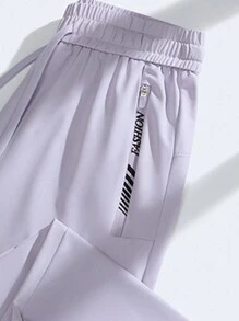 Pantalones deportivos de nylon de alta elasticidad para damas, de secado rápido, transpirables y que absorben la humedad. Pantalones de yoga y jogging con seda de hielo para fitness en verano - Morado - Ver 4