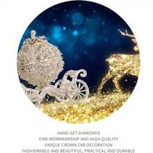 1pc Rhinestone Crystal Pumpkin Carriage Jewelry Box - Elegant Diamond Gift Collection And Jewelry Storage,Halloween, Desktop Decorations, Holiday Decorations - Multicolor - View 7