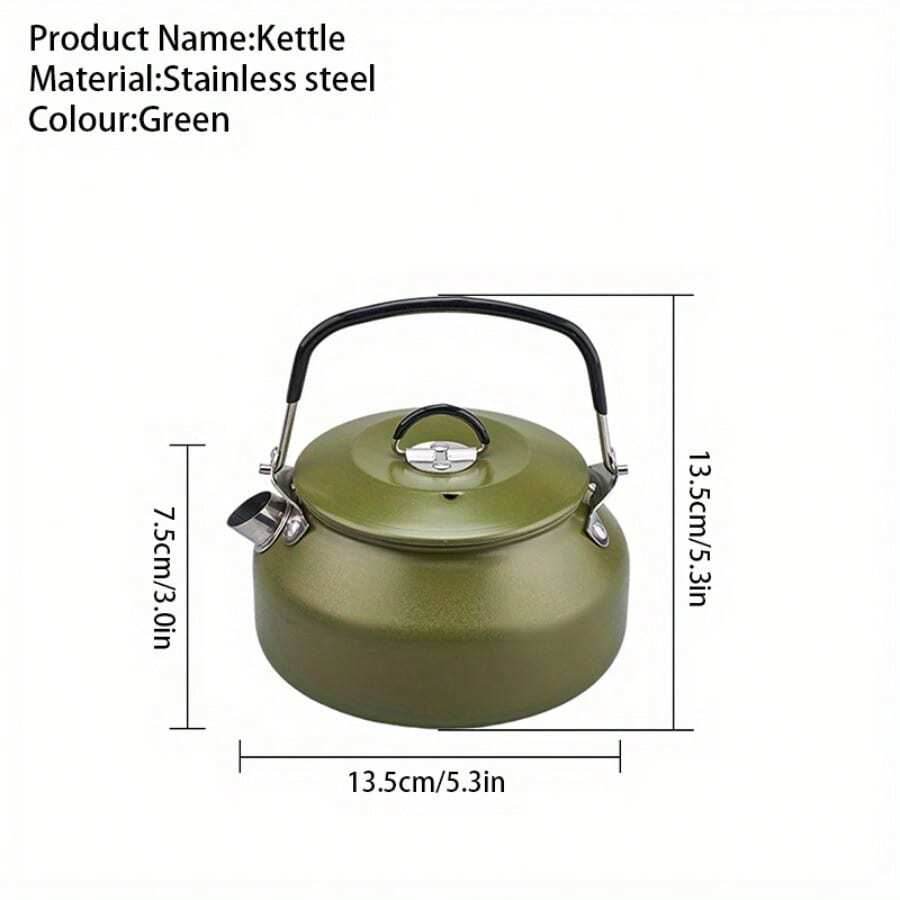 1pc Stainless Steel 5.3inch Portable Travel Outdoor Camping Tea Kettle