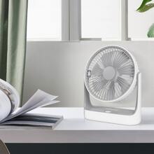 Mollie USB Rechargeable Desktop Fan, Wall Mounted Hanging Fan With LED Light And Hook, Speed Adjustable Air Cooler Fan For Home Bedroom, White - 白色 - 查看 5
