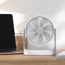 Mollie USB Rechargeable Desktop Fan, Wall Mounted Hanging Fan With LED Light And Hook, Speed Adjustable Air Cooler Fan For Home Bedroom, White - 白色 - 查看 10