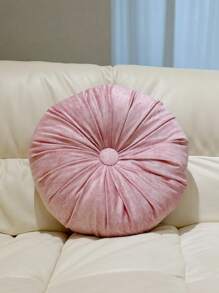 Cojín de terciopelo redondo/de varias formas hecho a mano con relleno - Rosa - Ver 1