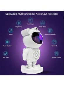 Luces de proyección, Proyector Astronauta Galaxia con altavoz, Luces Galaxia de Estrellas y Luna con Mando, Proyector Galaxia Estrellado. - Blanco - Ver 5