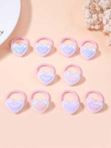 10/12pcs Kids Cartoon Thumbprint Hair Ties, Durable Elastic Hair Bands For Ponytails, Suitable For School, Outdoor, Parties, Back To School Gift - Multicolor - View 7