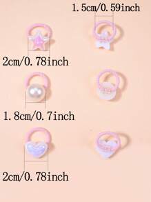 10/12pcs Kids Cartoon Thumbprint Hair Ties, Durable Elastic Hair Bands For Ponytails, Suitable For School, Outdoor, Parties, Back To School Gift - Multicolor - View 4