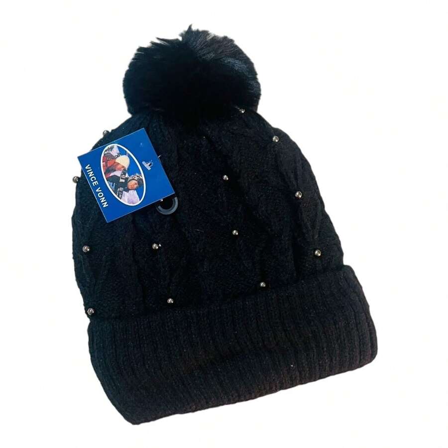 Women Beanie Hat - 黑色 - 查看 1