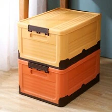 1pc Large Capacity Foldable Storage Box - Spacious Organizer For Toys, Clothes, Snacks & Books - Durable Plastic, Perfect For Car & Home, Enhances Bedroom Organization - Multicolor - View 4