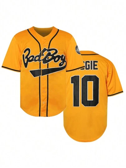 Bad Boy 10 Baseball Jersey, 90s Hip Hop Men Clothing For Party