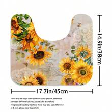 1 pièce Rideau de douche ou ensemble de tapis avec imprimé tournesol, design simple pour salle de bain avec 12 crochets de rideau de douche. Décoration de maison, décoration de salle de bain, décoration d'automne, accessoires de salle de bain, rentrée scolaire - Multicolore - Voir 17