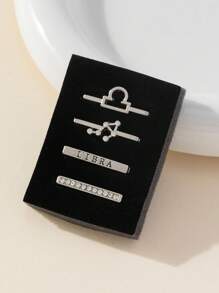 4pcs 12 Zodiac Constellation Charms For Apple Watch Band, Shiny Rhinestone Metal Strap Decorative Loops Accessory Set, Gold & Silver - one-size - View 19