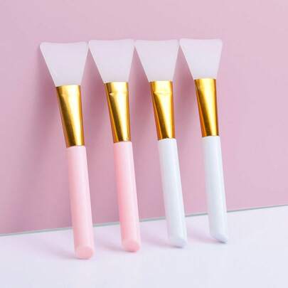 2pcs Soft Silicone Face Mask Applicator, Mask Silicone Brush, Mud Mask Mixing Brush, Beauty Salon Makeup Tools, Suitable For Beginners