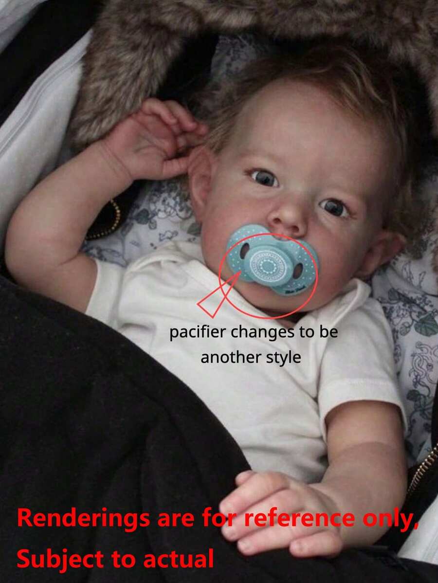 GUESSBELLY 逼真的 70 厘米重生婴儿金发男孩娃娃，具有 3D 绘画皮肤和血管，活着的 28 英寸软硅胶新生儿公主幼儿婴儿可爱过家家玩具，儿童生日礼物（部分零件随机） - 白色 - 查看 1