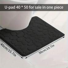 1/3pcs Thickened Pebble Bathroom Toilet Floor Mat Slip-Resistant Floor Mat Set - 3pcs/Set. U Shape 40*50cm - 1pc; U Shape 50*60cm - 1pc Bathroom Kitchen Decor - Black - View 3