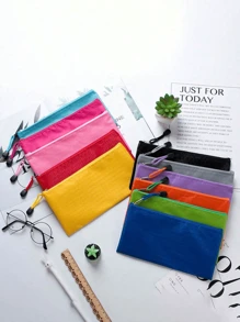 1pc/12pcs(1pc Per Color)/24pcs(2pcs Per Color) Waterproof & Moisture-Proof Zipper Bags, A6 Size Storage Bags, Back To School Student Stationery Pencil Case, Suitable For Cosmetics, Small Office Supplies And Travel Accessories Storage, Simple & Portable, Ideal For Students Back To School - Multicolor - View 2