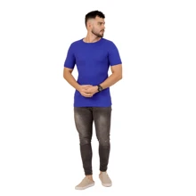 Men Knit Tops - 寶藍色 - 查看 3