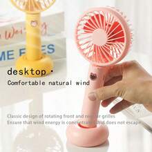 1pc 3-Speed Lithium Battery Foldable Electric Fan, Handheld USB Mini Fan With Long Battery Life, Rechargeable Portable Fan - Multicolor - View 4