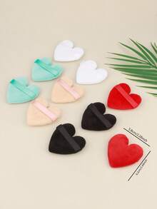 4pcs Fluffy Flocked Air Cushion Puff Heart-Shaped Dry Powder Puff For Setting Loose Powder, Foundation, And Liquid Makeup Sponge Applicator Tools - Multicolor - View 5