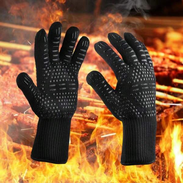 BBQ Gloves High Temperature Resistance Oven Mitts 500-800 Degrees Fireproof Barbecue Heat Insulation Microwave Gloves