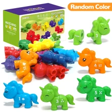 Christmas Decoration Matching Letters Color Fine Motor Toy, Double-Sided ABC Dinosaur Number Match Game , Preschool Educational Montessori Learning Toys For Boys Girls(All Random Colors) (Random Accessories) (Random Style)School, Student,Stationery,School Supplies,Montessori Toys,Games,Kids Toys - Multicolor - View 16