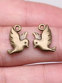 20pcs 15x11mm(0.59x0.43inch) Bird Charms For DIY Keychain, Necklace, Bracelet, Earring Jewelry Making