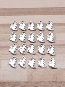 20pcs 15x11mm(0.59x0.43inch) Bird Charms For DIY Keychain, Necklace, Bracelet, Earring Jewelry Making