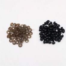 5mm-18mm Black Plastic Safety Eyes Animal Eyes For Amigurumi With Washers Diy Crochet Crafts TeddyBear Making Supplies Decoration Accessories 100pcs/Bag