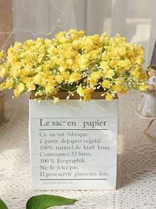 2 Bunch 42 Heads Babys Breath Artificial Flowers Small Gypsophila Fake Flowers For Home Decor Flower Bouquet - Màu vàng - Xem 3