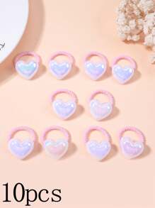 10/12pcs Kids Cartoon Thumbprint Hair Ties, Durable Elastic Hair Bands For Ponytails, Suitable For School, Outdoor, Parties, Back To School Gift - Multicolor - View 10